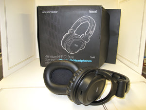 monoprice bhs-839 headband headphones - black premium hi fi dj style