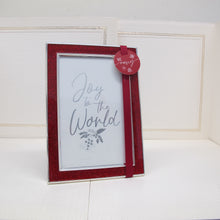 Load image into Gallery viewer, Malden &quot;Joy to the World&quot; 4x6&quot; Holiday Frame Silver with Red Outer Frame
